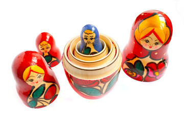 matreshka - the traditional russian souvenir, wooden doll