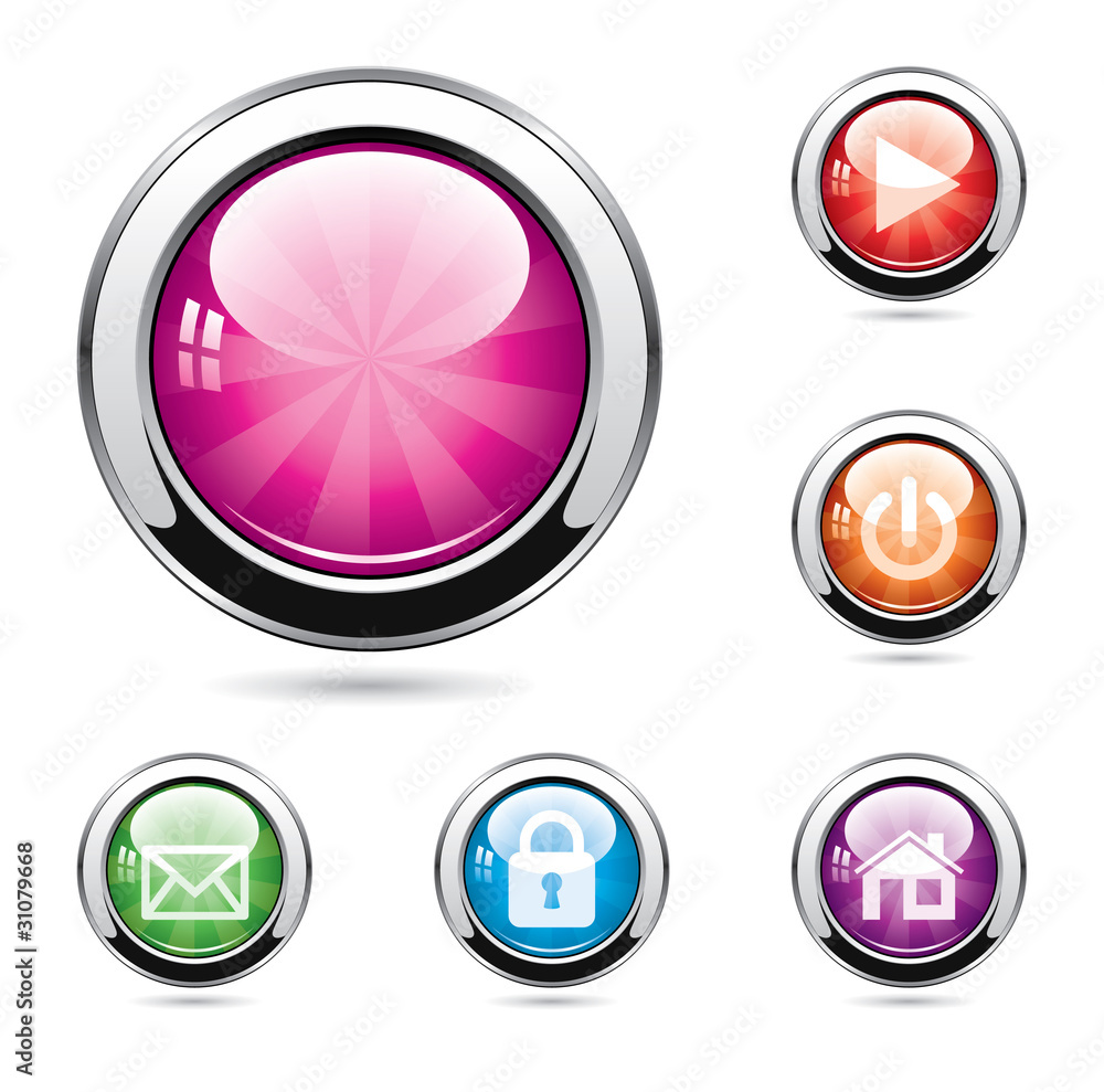 Poster vector set of glossy buttons