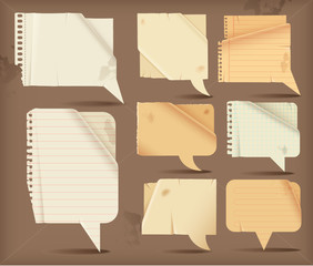 Wavy paper speech bubbles -rectangular