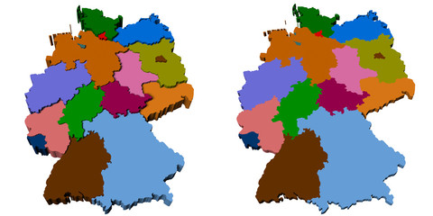 Fototapeta premium Deutschlandkarten 3d