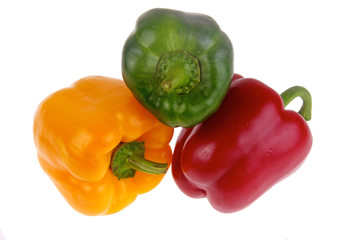 poivrons jaune et rouge et vert