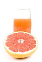 Grapefruit juice and ripe grapefruit