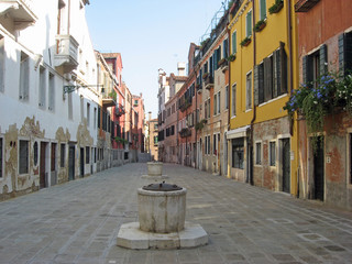 Fototapeta na wymiar wells, rainwater harvesting in Burano near Venice