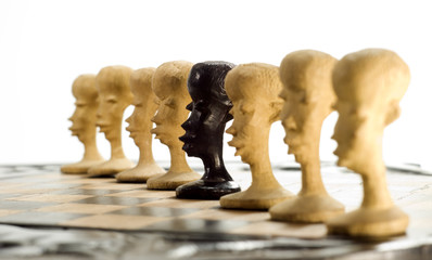 Unique chess pawn showing individuality