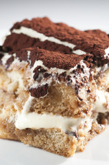 Classic, traditional tiramisu fresh cake