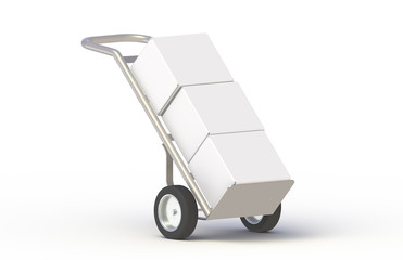 Hand Truck, with boxes. Part of warehouse series.