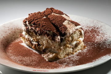 Classic, traditional tiramisu fresh cake