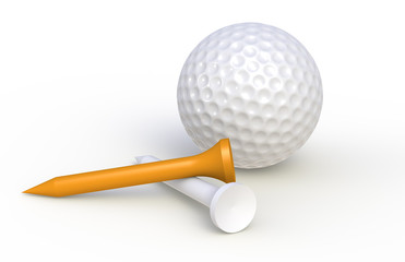 Golf ball and tees