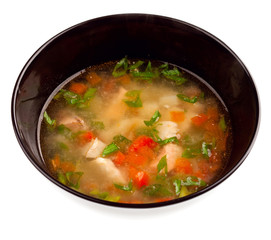 Vegetable soup with chicken