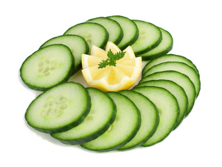 Lemon and cucumber.