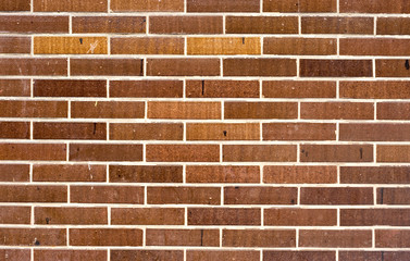 Wall texture for background with brown-orange bricks