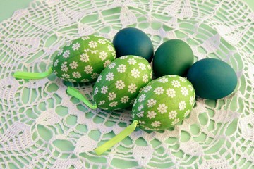 green Easter eggs