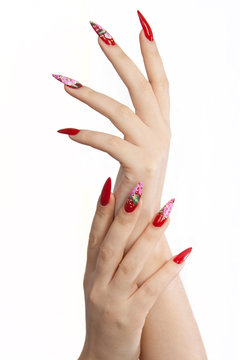 Red Long  Nails