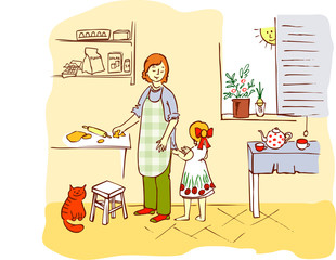 In the kitchen