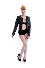 Beautiful young female isolated against white