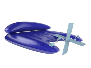 Inflatable raft with pedals