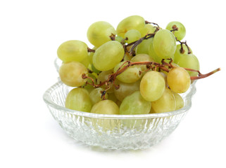 Green grapes in bowl