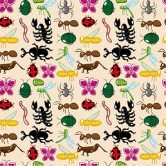 seamless insect pattern