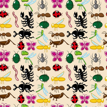 seamless insect pattern