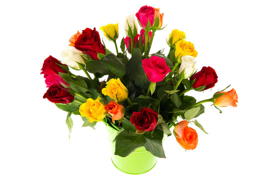 Colorful bouquet roses