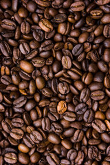 Fototapeta premium Background of black coffee beans