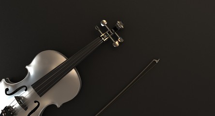 Silver Violin on dark background © CenturionStudio.it