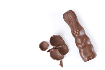 easter bunny with cracked egg