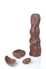 easter bunny with cracked egg