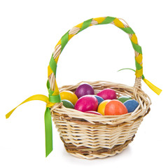 easter eggs in basket