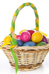 easter eggs in basket