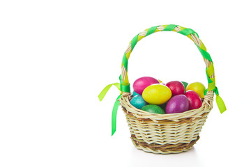 easter eggs in basket