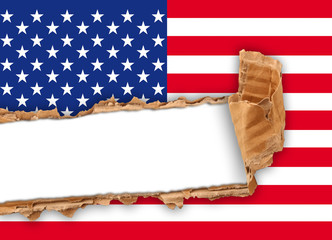 Fototapeta premium bandiera americana strappata