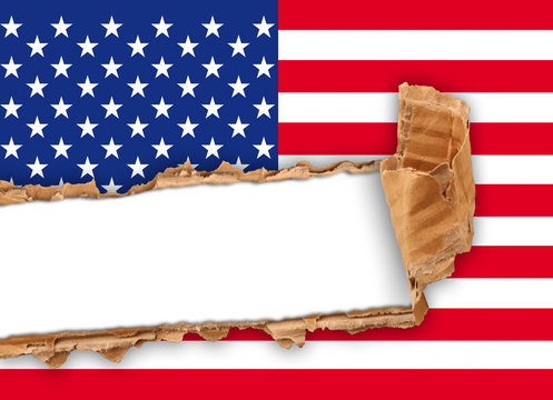 bandiera americana strappata