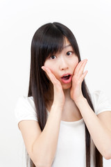 Fototapeta premium beautiful asian woman cheering