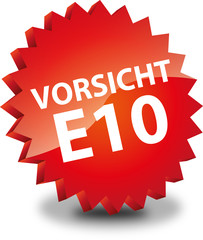 Button Rund Vorsicht E10 rot