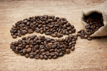 coffee beans on the board
