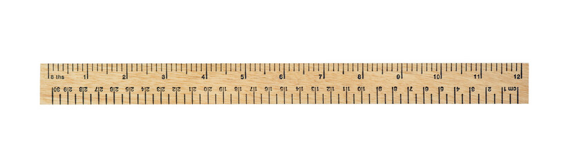twelve inch measurement ruler on white