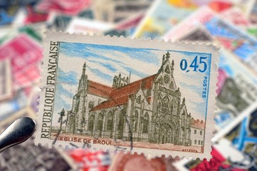 timbres - Eglise de Brou - philatélie France