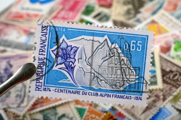 timbres - Centenaire du Club Alpin Français 1874/1974 - philatélie France