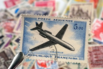timbres - Caravelle Poste Aérienne - philatélie France