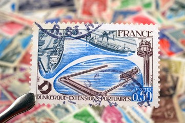 timbres - Dunkerque Extensions Portuaires - philatélie France