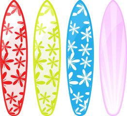 Decorated surfboards