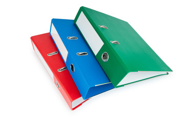 Office folders isolated on the white background