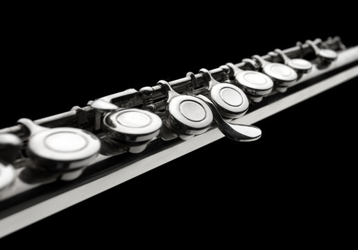 flute on black background
