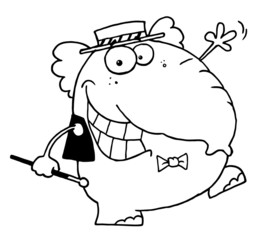 Outlined Elephant Dancing