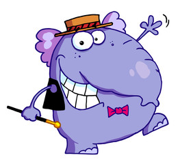 Elephant In Show Biz, Dancing A Jig While Entertaining