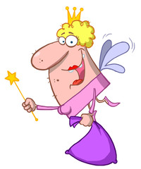 Grinning Blond Fairy Godmother Or Tooth Fairy