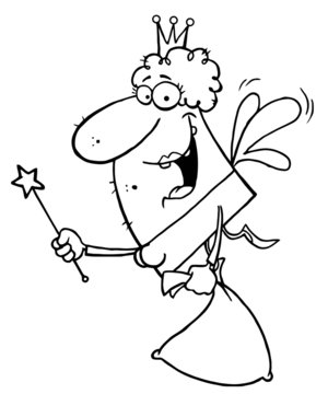 Outlined Fairy Godmother