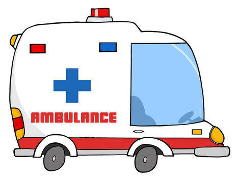 Illustration Of A Cartoon Ambulance