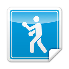 Pegatina cuadrada boxeo con reborde